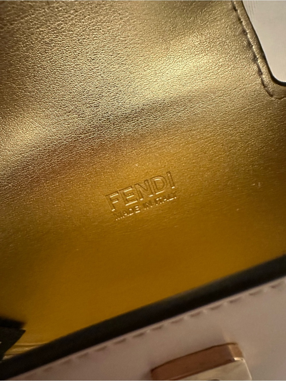 Like New - Fendi Cookie in Cream/White with Gold Hardware - Picture 3 of 4